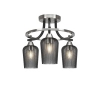 Paramount 3 Light Semi-Flush In Matte Black & Brushed Nickel Finish With 5