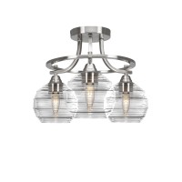 Paramount 3 Light Semi-Flush In Brushed Nickel Finish With 6