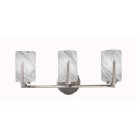 Atlas 3 Light Bath Bar in Graphite Finish With 4 Onyx Swirl Glass