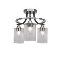 Paramount 3 Light Semi-Flush In Matte Black & Brushed Nickel Finish With 4