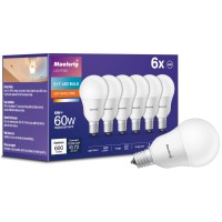 Maelsrlg E17 Intermediate Base Led Bulb, 6W (60 Watt Equivalent) G14 Globe Ceiling Fan Light Bulbs, Soft White 2700K, 600 Lumens, Non-Dimmable, Pack Of 6