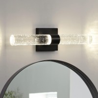 Ccycol Modern Bathroom Sconce Black Sconce Wall Lighting Crystal Led Wall Sconce 18 Inch 4000K Bathroom Vanity Light Fixture Ver