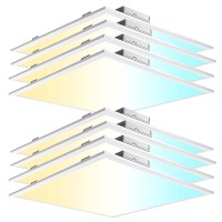 Aikvsxer 2X2 Led Flat Panel Light 8 Pack 40W Color Switchable 3000K4000K5000K 4400Lm Triac Dimmable 2X2 Led Light Drop Ceil