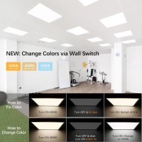 Aikvsxer 2X2 Led Flat Panel Light 8 Pack 40W Color Switchable 3000K4000K5000K 4400Lm Triac Dimmable 2X2 Led Light Drop Ceil