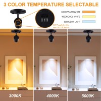 Cloudy Bay 5Cct 3 Light Directional Ceiling Spotlight Dimmable Led Track Light Heads Cri90 2100Lm For Hallway Kitchen Art White