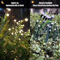 Durpar Super Bright Solar Garden Lights, New Solar Powered Firefly Lights, Vibrant Solar Garden Lights Outdoor Waterproof, Yard Patio Pathway Decoration, Warm White(4 Pack)