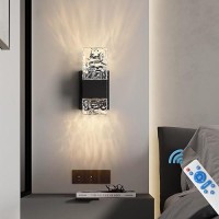 Hitoo Gold Wall Sconces Modern Wall Sconce 3000K6000K Dimmable Led Crystal Lights For Bedroom Living Room Hallway