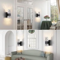 Hitoo Gold Wall Sconces Modern Wall Sconce 3000K6000K Dimmable Led Crystal Lights For Bedroom Living Room Hallway