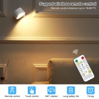 Lightess Led Wall Sconce Wall Mounted Lamp With Rechargeable Battery Operated 3 Brightness Level 3 Color Temp 360Rotate Magn