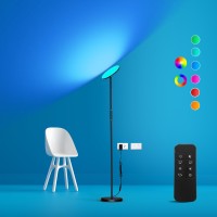 Led Floor Lamp, 3000Lm 36W Bright Floor Lamp With Rgb Color Light, Modern Standing Lamp With Remote & Touch Control, Multi-Color & Brightness Stepless Dimming Room Lamp For Living Room Bedroom Office