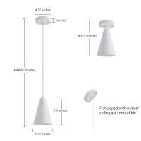 Dijiahua White Pendant Lights Kitchen Island Dining Room Light Fixtures Over Table 3 Pack With Cone Metal Shade Modern Farmhous