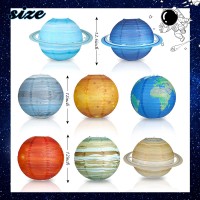 Adlkgg Solar System Hanging Paper Lanterns Outer Space Party Decorations Galaxy Planets Paper Lanterns For Kids Birthday Baby S