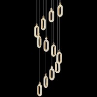 Zhllmq 12 Light Modern Crystal Chandelier Dimmable Led Gold Spiral Foyer Chandeliers Entryway High Ceiling Pendant Lights Living Room Lobby Staircase Chandeliers