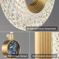 Zhllmq 12 Light Modern Crystal Chandelier Dimmable Led Gold Spiral Foyer Chandeliers Entryway High Ceiling Pendant Lights Living Room Lobby Staircase Chandeliers