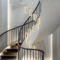 Zhllmq 12 Light Modern Crystal Chandelier Dimmable Led Gold Spiral Foyer Chandeliers Entryway High Ceiling Pendant Lights Living Room Lobby Staircase Chandeliers