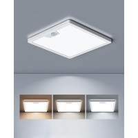 Annaror Motion Sensor Ceiling Light Wired 3000K 4000K 5000K Selectable 18W 1800Lm Flush Mount Light Fixture With 3 Timer Squa