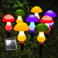 Waterproof Solar Mushroom Lights Outdoor Decor, 8 Modes Mushroom Led Fairy Lamp For Garden Pathway Landscape Yard Easter Pathway Halloween Xmas Decorations, Set Of 8 Multi-Colored