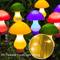 Waterproof Solar Mushroom Lights Outdoor Decor, 8 Modes Mushroom Led Fairy Lamp For Garden Pathway Landscape Yard Easter Pathway Halloween Xmas Decorations, Set Of 8 Multi-Colored