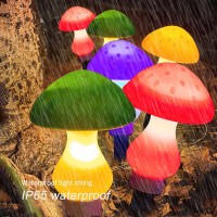 Waterproof Solar Mushroom Lights Outdoor Decor, 8 Modes Mushroom Led Fairy Lamp For Garden Pathway Landscape Yard Easter Pathway Halloween Xmas Decorations, Set Of 8 Multi-Colored