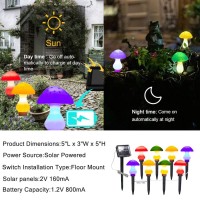 Waterproof Solar Mushroom Lights Outdoor Decor, 8 Modes Mushroom Led Fairy Lamp For Garden Pathway Landscape Yard Easter Pathway Halloween Xmas Decorations, Set Of 8 Multi-Colored