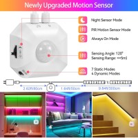 Houhui Motion Sensor Led Light Strip 2X98Ft Rgb Led Strip Lights Motion Activated Under Bed Lights App Control Music Sync Str