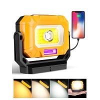 Keadeso Led Work Light 1500Lm Magnetic Work Light With 360Rotating Magnetic Stand 15 Modes 4000Mah Rechargeable Mechanic Lig