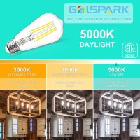 E26 Led Light Bulb E26 Standard Base, Golspark 6W 5000K Daylight Vintage E26 Led Edison Bulbs 60 Watt Equivalent, St58 Filament Type A Clear Light Bulbs For Fan Light, 85+Cri 700Lm Non-Dimmable 6 Pack