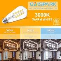 Vintage Led Edison Bulbs E26 Standard Base, Golspark 3000K Soft White 6W E26 Led Bulb 60 Watt Equivalent, Outdoor Antique St58 Filament Clear Glass Type A Light Bulb, 85+Cri, 6 Pack 700Lm Non-Dimmable