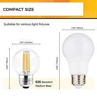 Hizashi E26 Led Bulbs 60 Watt Neutral White 4000K E26 Light Bulbs Dimmable 420Lm G16.5 Edison Bulb For Chandeliers And Ceiling Fan Light Bulbs, Cri 90+, 600Lm, 110V-130V Ac