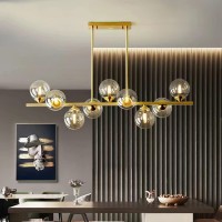 Bepuzz Mid Century Modern Chandelier Island Light Modern Sputnik Chandelier Gold Linear Pendant Light Brushed Brass Linear Hanging Pendant Light For Dining Room Bedroom Kitchen Island (9 Heads)