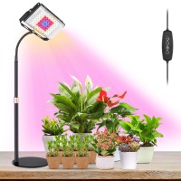 Lordem Plant Grow Light, Full Spectrum Plant Light For Indoor Plants, Led Desk Growing Lamp With Auto On/Off Timer 4H/8H/12H, 6 Dimmable Brightness, Height Adjustable15-30.4