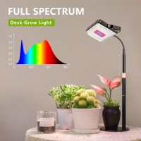 Lordem Plant Grow Light, Full Spectrum Plant Light For Indoor Plants, Led Desk Growing Lamp With Auto On/Off Timer 4H/8H/12H, 6 Dimmable Brightness, Height Adjustable15-30.4