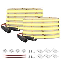 Btf-Lighting Fcob Cob Flexible High Density Uniform Light Led Strip 9W/M 2X16.4Ft Total 32.8Ft Dc12V Warm White 3000K 480Led/M Cri 90+ 8Mm Width Led Ribbon For Decoration(No Adapter Or Controller)