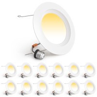 Lightnum 12 Pack Lighting 6 Inch Led Can Lights, 13W Dimmable Led Recessed Lighting Fixture, 3Cct Color Selectable 2700 /4000K/5000K, 1100 Lumens, Recessed Led Downlight For Living Room, Bedrooms Ect