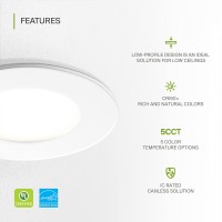 Asd 3 Inch Led Recessed Light 2700K3000K3500K4000K5000K 6W 30W Eqv Ultra Thin Dimmable Ceiling Lights With J Box Canle