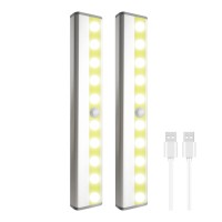 Closet Lights Wireless Motion Activate 10-Led Light,Battery Cabinet Light,Rechargeable Usb,Motion Sensing,Soft Lighting,Magnetic, Portable ,Easy To Install,For Closet/Cupboard/Wardrobe/Kitchen