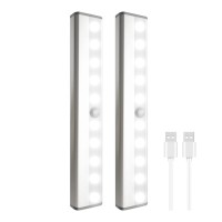 Sixdefly Led Cabinet Lights,Motion Activated 10-Led Wireless Motion Sensor Closet Lights,Rechargeable Usb,Battery Powered,Safe,Portable, Magnetic,Easy To Install,For Closet/Cabinet/Wardrobe/Kitchen