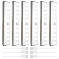 Sixdefly Led Motion Sensor Closet Lights 6 Pack Wireless Under Cabinet Lighting Rechargeable Under Counter Lights Homelife Mot