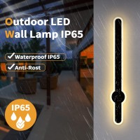 Cresmar 39.3 In Modern Outdoor Wall Light 30W,Long Outdoor Led Wall Lights Ip65 Waterproof Warm Light Led Wall Mount Lighting Fixture 85-265V Exterior Light Fixture For Porch Patio,Courtyard,Garden