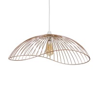 Minisun Wavy Wire Design Easy Fit Ceiling Pendant Light Shade In A Copper Metal Finish - Complete With 4W Led Filament Bulb [2700K Warm White]