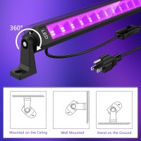 Lamvip 38W Led Black Light Bar Blacklight Bars With Plug And Switch Light Up 22X22Ft Area For Glow Party Halloween Parties Bedr