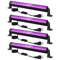 Lamvip 38W Led Black Light Bar Blacklight Bars With Plug And Switch Light Up 22X22Ft Area For Glow Party Halloween Parties Bedr