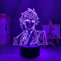 Oakfin Acrylic Led Lamp Genshin Impact Zhongli Led Night Light Game Table Lights For Kids Birthday Gifts, Home Decoration 7 Colors Pxjd