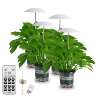 Led Grow Light For Indoor Plants 4 Pack Intelligent Usb Small Plant Lights With Remote Controller Height Adjustable Automatic