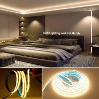 Bunacet Cob Led Strip Lights 2880Leds, Bright Cob Led Strip Light 20Ft Led Lights For Bedroom Counter Led Tape Lights 3000K Warm White Cob Light Strips Dimmable Led Under Cabinet Lighting For Kitchen