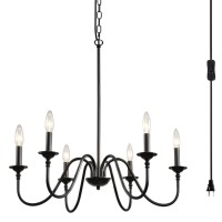 Hoxiya Pre-Assembled Plug In Chandelier, 28