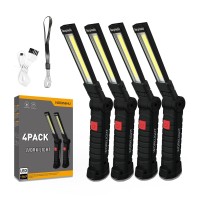 Nodinihu Working Light Portable Rechargeable Work Lights With Magnetic Base Hanging Hook 360 Rotate 5 Modes Cob Led 700 Lumens