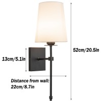 Slim Wall Light Fixture Battery Operated Wall Sconce Set Of Two White Fabric Shade Wall Sconce With Remote Control Indoor Not H