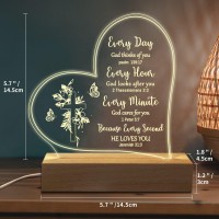 Hiipeenow Christian Gifts For Women Acrylic Engraved Night Light 15 19Cm Mothers Day Inspirational Gifts With Bible Verse An