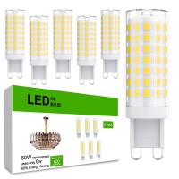 Sapiential Creation G9 Led Bulb 6W T4 G9 Led Halogen Light Bulbs G9 Led Ceramic Bulb Non Dimmable 60 Watts Equivalent 4000K Natural White 600Lm 360 Degrees Beam Angle 6 Pack